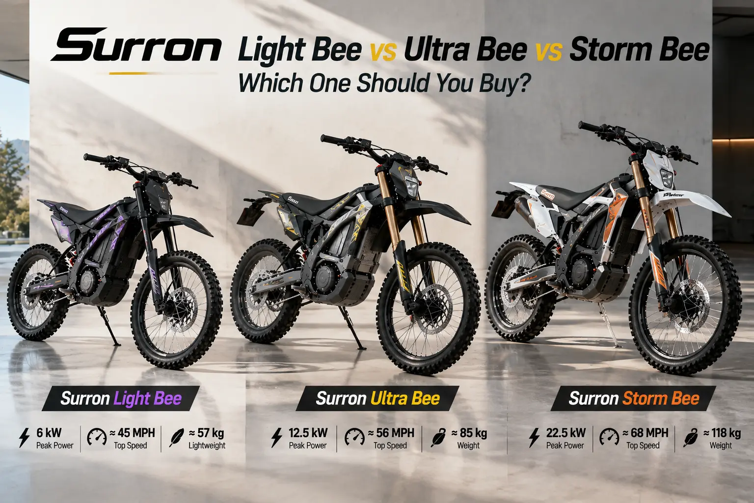 Surron Light Bee vs Ultra Bee vs Storm Bee